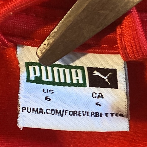 Puma Boys Size 6 Red Full Zip Jacket with Pockets Athletic Track Style 4939 - Picture 5 of 6